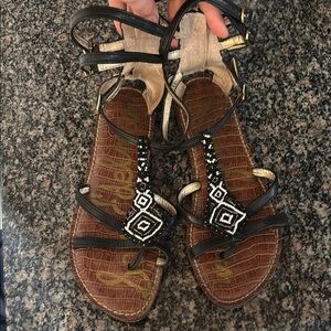 Black Beaded Women's Sandals